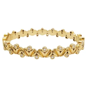 Temple St. Clair Yellow Gold Diamond Bangle Bracelet Temple St. Clair Yellow Gold Diamond Bangle Bracelet