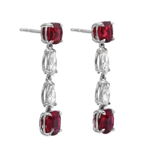 Unheated Ruby Earrings Cushion Cut 4.35 Carats GIA Unheated Ruby Earrings Cushion Cut 4.35 Carats GIA