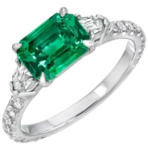 Untreated Emerald Ring 1.47 Carat No Oil AGL Certified Panjshir Afghanistan Untreated Emerald Ring 1.47 Carat No Oil AGL Certified Panjshir Afghanistan