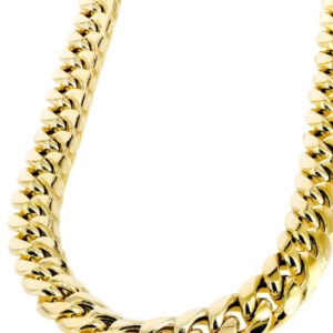 10K Gold Hollow Miami Cuban Link Chain - Men's Gold Chain
