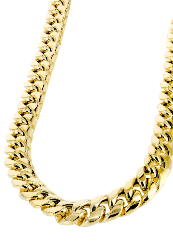 10K Gold Hollow Miami Cuban Link Chain - Men's Gold Chain